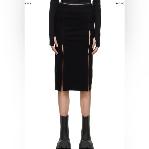 Helmut Lang Black Viscose Midi Skirt - Picture 5 of 6